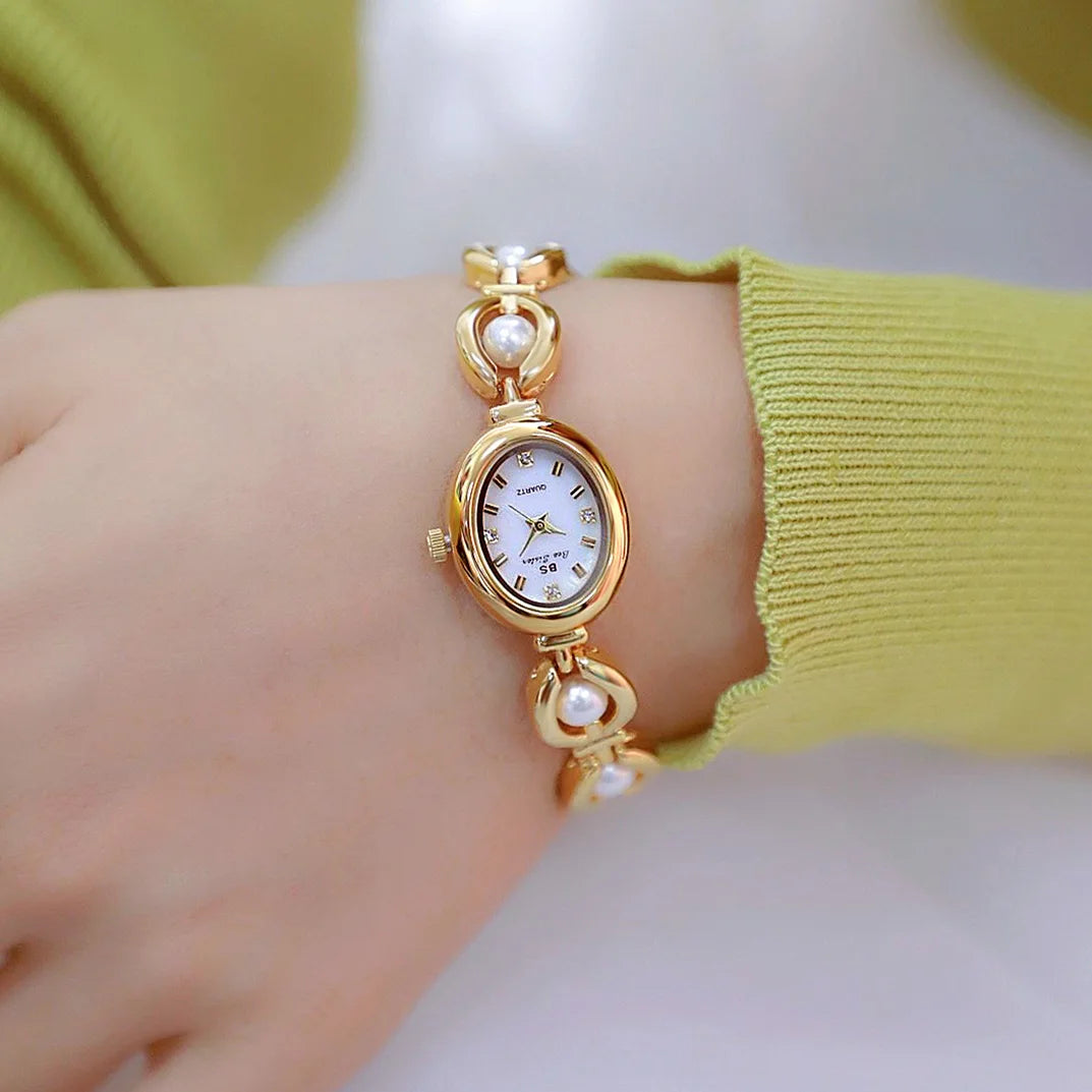 LumiPearl Crystal Bracelet Watch – Elegant & Waterproof