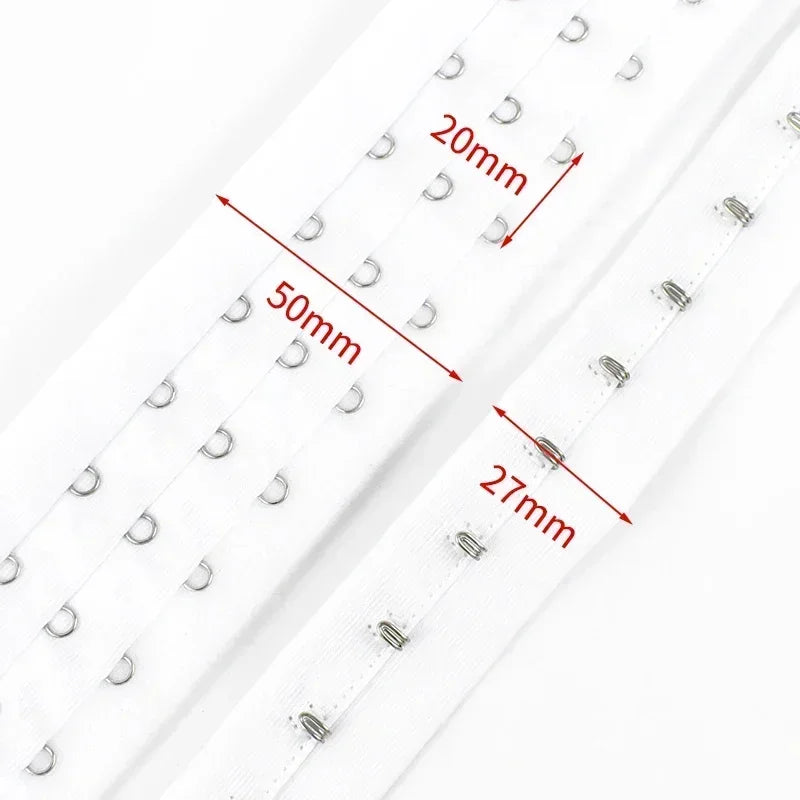FlexFit™ Bra Hook Tape – 3-Row Corset Back Extender for Sewing & DIY Lingerie