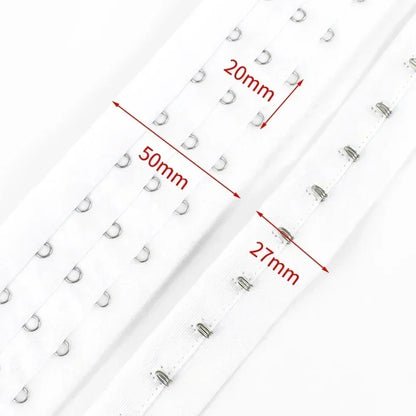 FlexFit™ Bra Hook Tape – 3-Row Corset Back Extender for Sewing & DIY Lingerie