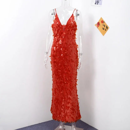 2025 Glam Sequin Gown – Women’s Formal Sleeveless Long Dress