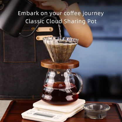 Elegante jarra de café de vidrio borosilicato de 500/600 ml