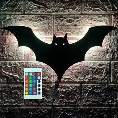 ShadowGlow Bat LED Lamp – Ambient Bedside Lighting with Remote